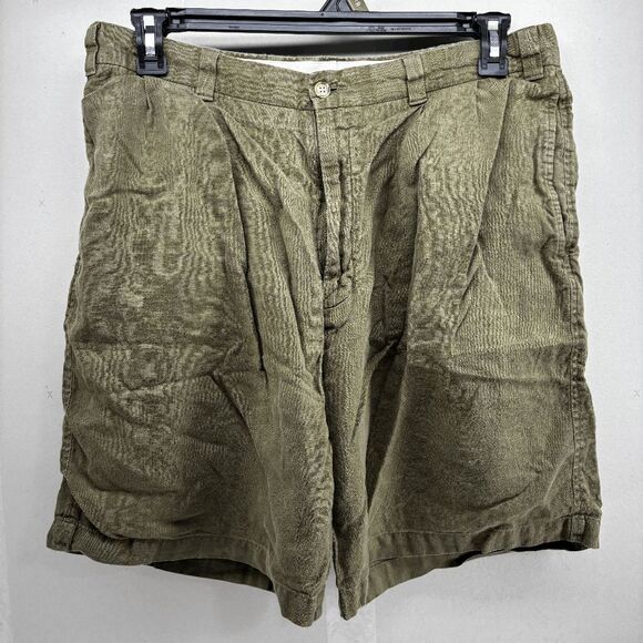 Daniel Cremieux 100% Linen Shorts Men’s 36W Off Green Flat Front READ - Picture 1 of 6